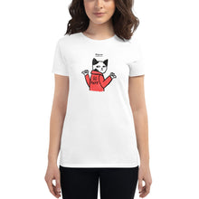 Meow Women's Short Sleeve T-Shirt - Cat Lovers Tee - For Her - Funny Cat Shirt - Meow Camiseta