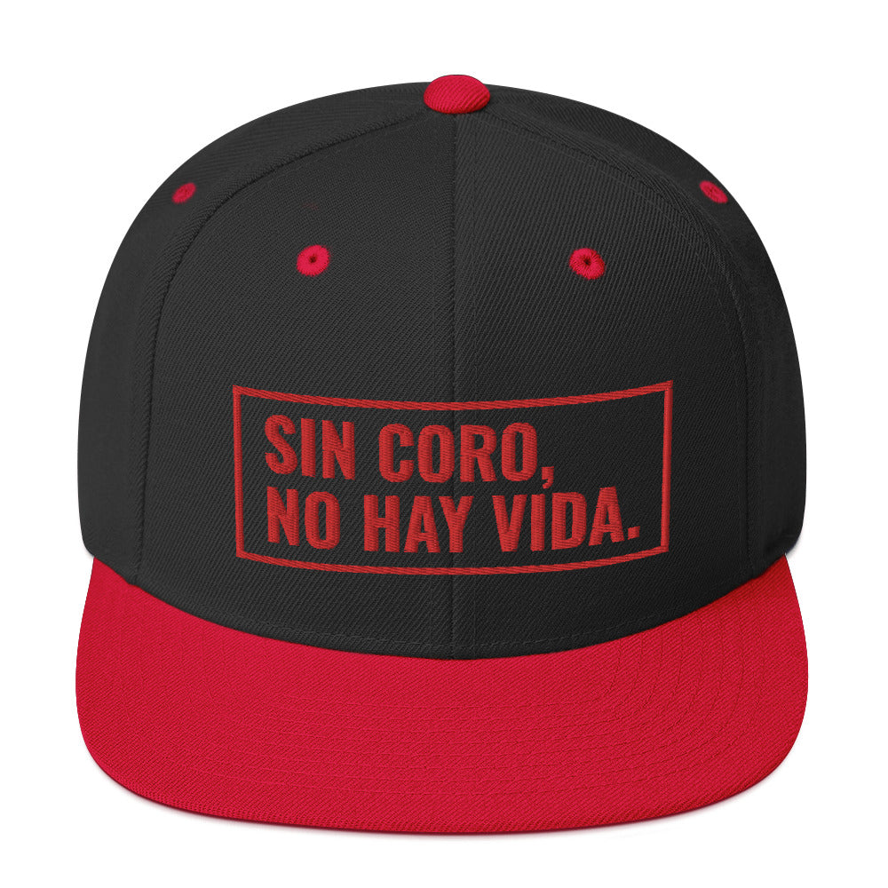 Sin Coro No Hay Vida (Red) Snapback Hat - Great Latin Clothing